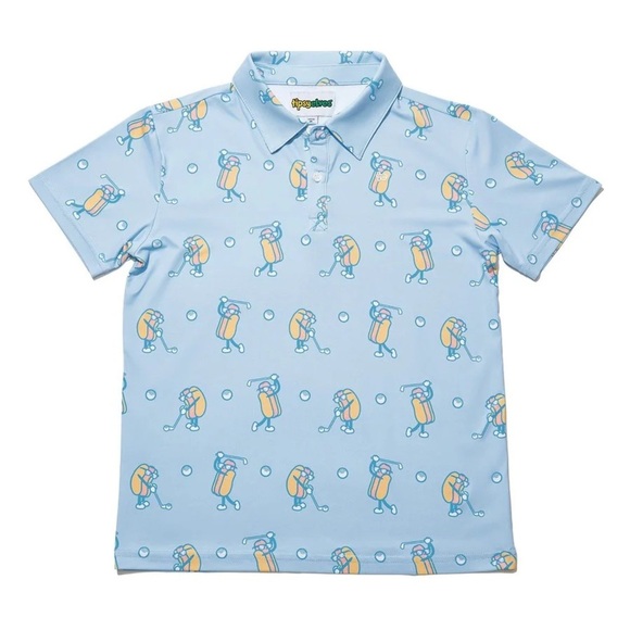 Tipsy Elves Hotdog Short Sleeve Polo Size XXL Color Blue - Picture 1 of 5